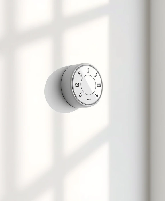 Wall-mounted smoke detector in modern home